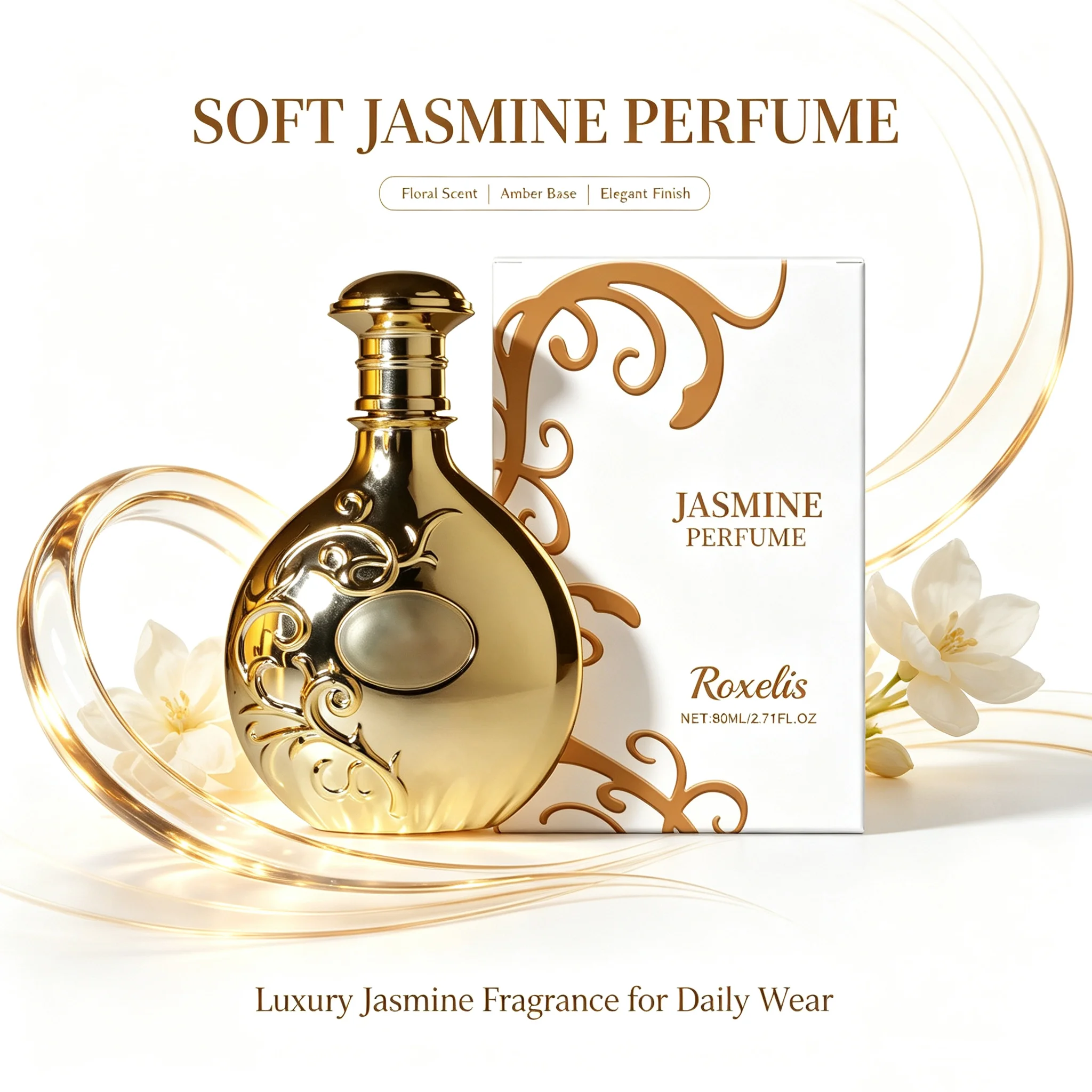 Jasmine Scent Spray Hair Perfume Body Mist Long-Lasting Whole Body Deodorant for Women Men Elegant Floral Fragrance Spray Odor Protection Eau De Toilette