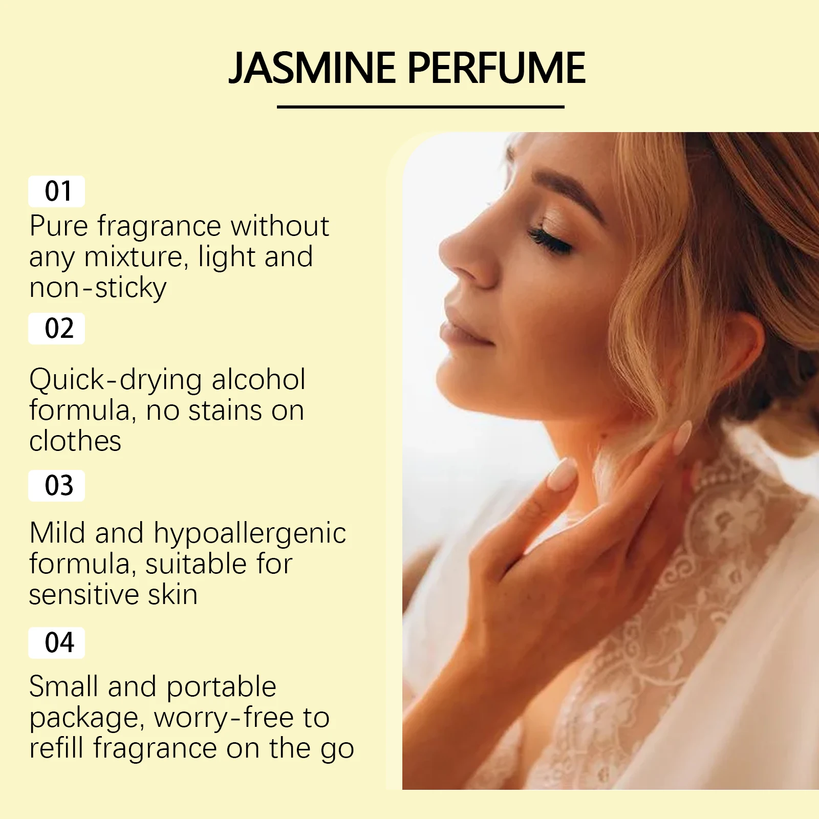 Jasmine Scent Spray Hair Perfume Body Mist Long-Lasting Whole Body Deodorant for Women Men Elegant Floral Fragrance Spray Odor Protection Eau De Toilette - Image 6