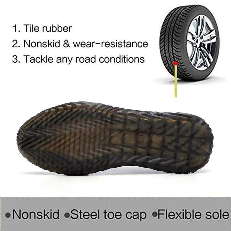 SUADEX Safety Shoes Breathable Mens Work Shoes Anti-smashing Industrial Steel Toe Cap Sneakers Puncture Proof Plus Size 36-48 - Image 4