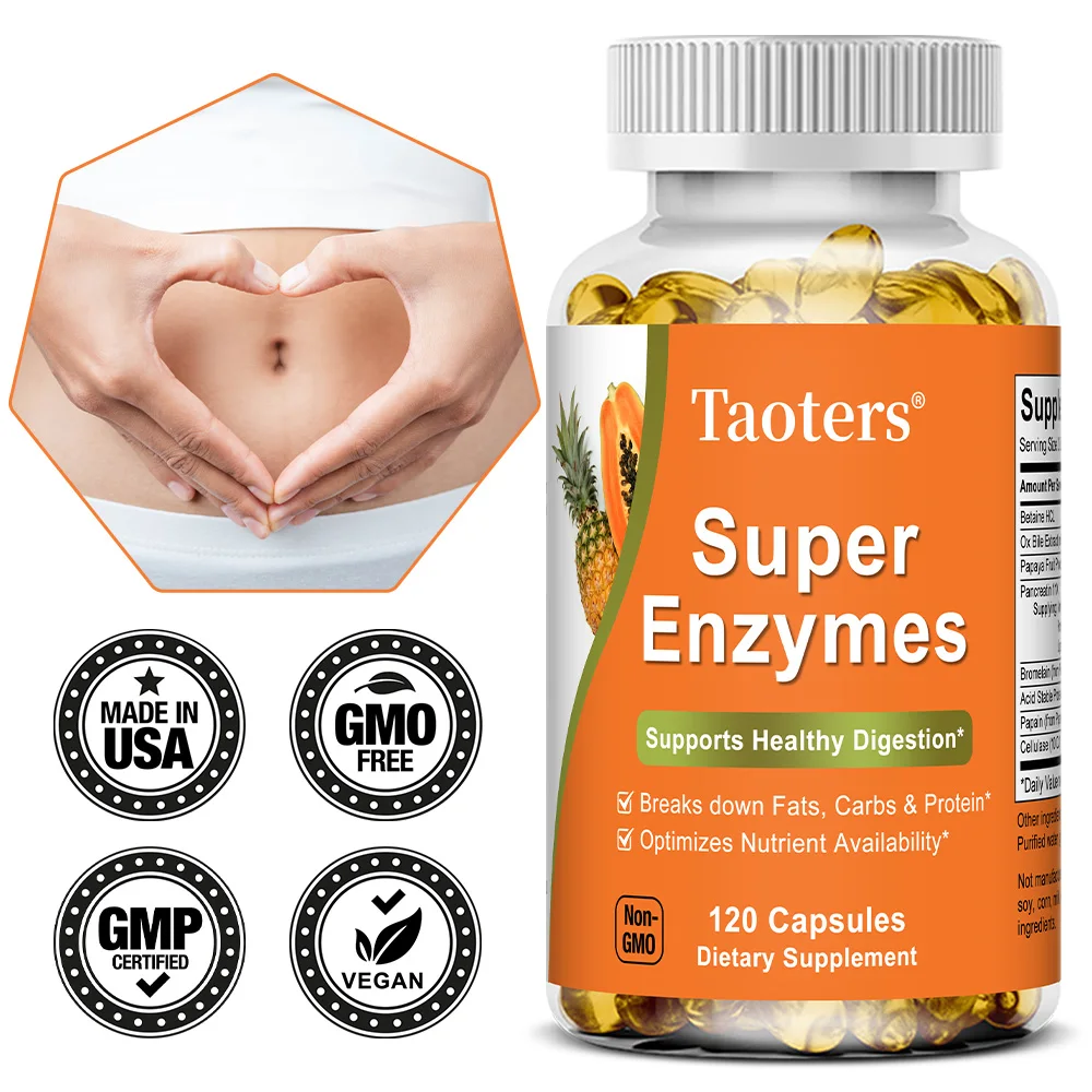 Digestive Enzyme Complex with Betaine HCl - Supports Digestive Health, Improve Digestion, Immune Support, 120PCS