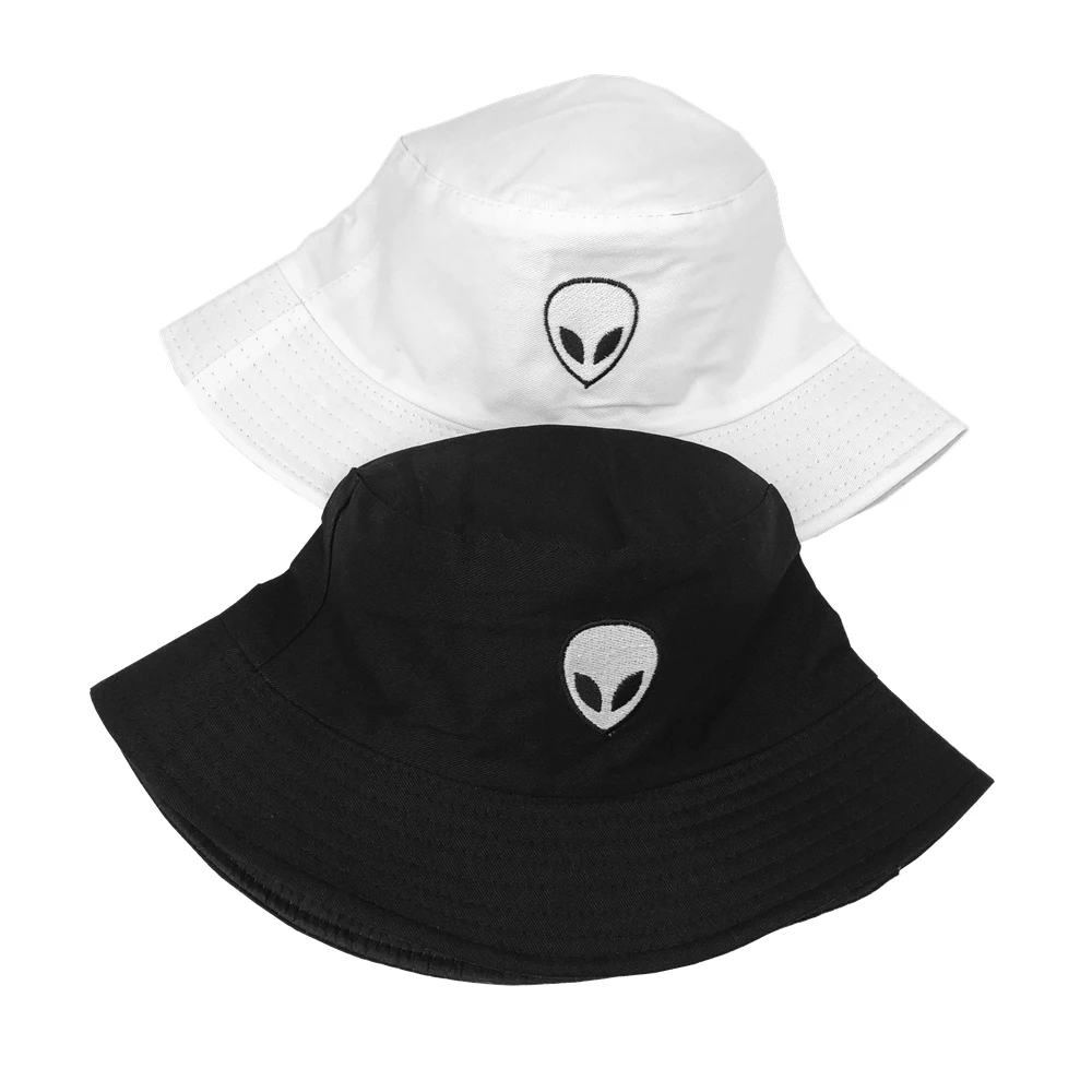 Unisex Embroidered Alien Foldable Bucket Hat Beach Sun Street Headwear Fisherman Outdoor Men and Woman Cap - Image 2