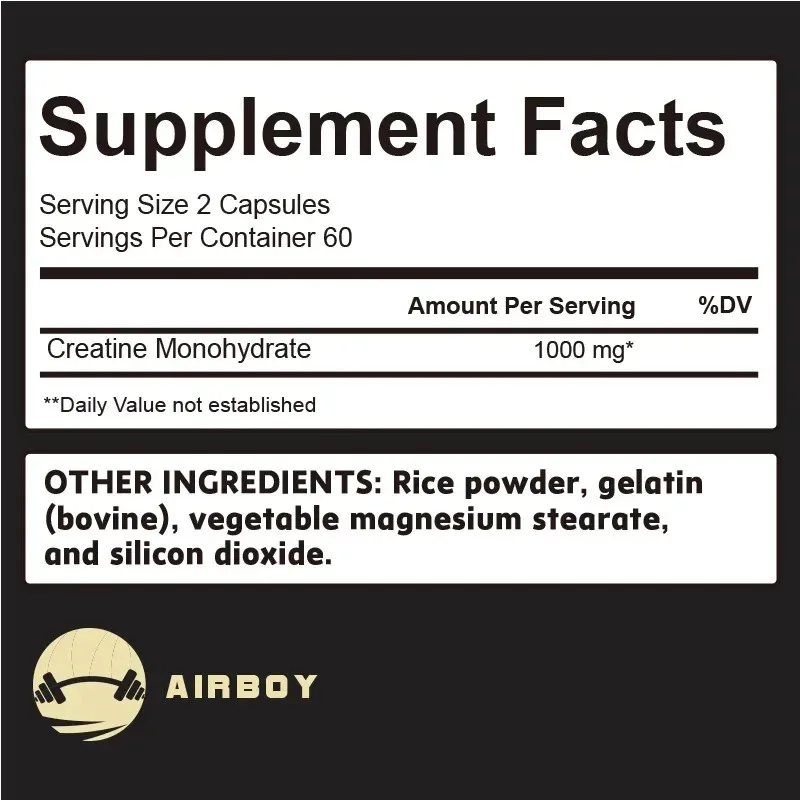 Creatine Monohydrate Capsules - Strength, Muscle, Performance Supplement for Men and Women, Non-GMO and Gluten-Free - Image 2