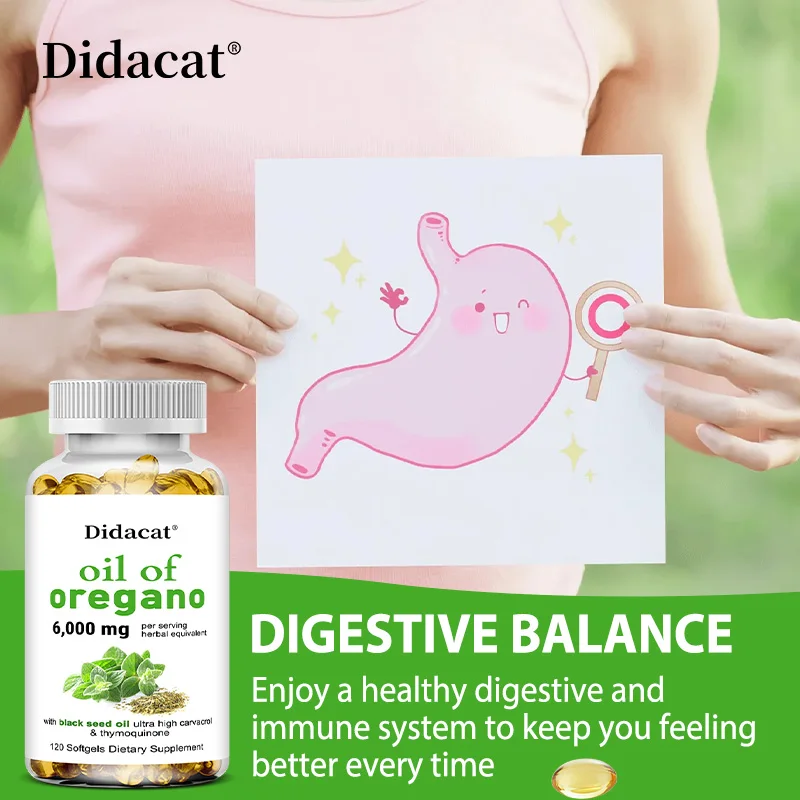 Oregano Oil Softgels Capsules - Contains Black Seed Oil, Promotes Digestion & Intestinal Health, Antioxidant, Improve Immunity H - Image 4