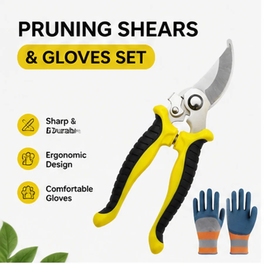 3-Piece Professional Heavy-Duty Garden Pruning Set with Non-Slip Grips – Suitable for Pruning Thick Branches, Floral Arranging, and Landscaping – Ergonomic Design – Ideal Gardening Gift for Professionals and Enthusiasts; Lawn Care Tools Featuring Modern D - Image 3