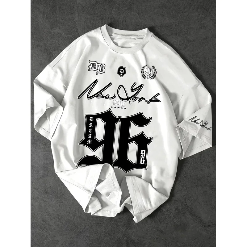 Summer 2025 New Men's New York 96 3d printed digital printed baseball T-shirt, short-sleeved O-neck casual T-shirt, oversized sp - Image 2