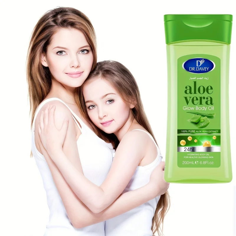 DR.DAVEY ALOE VERA BODY OIL SPA Body Massage Essential Oil with Aloe Vera Shine Nourishing Oil Suitable for All Skin Type - Image 2