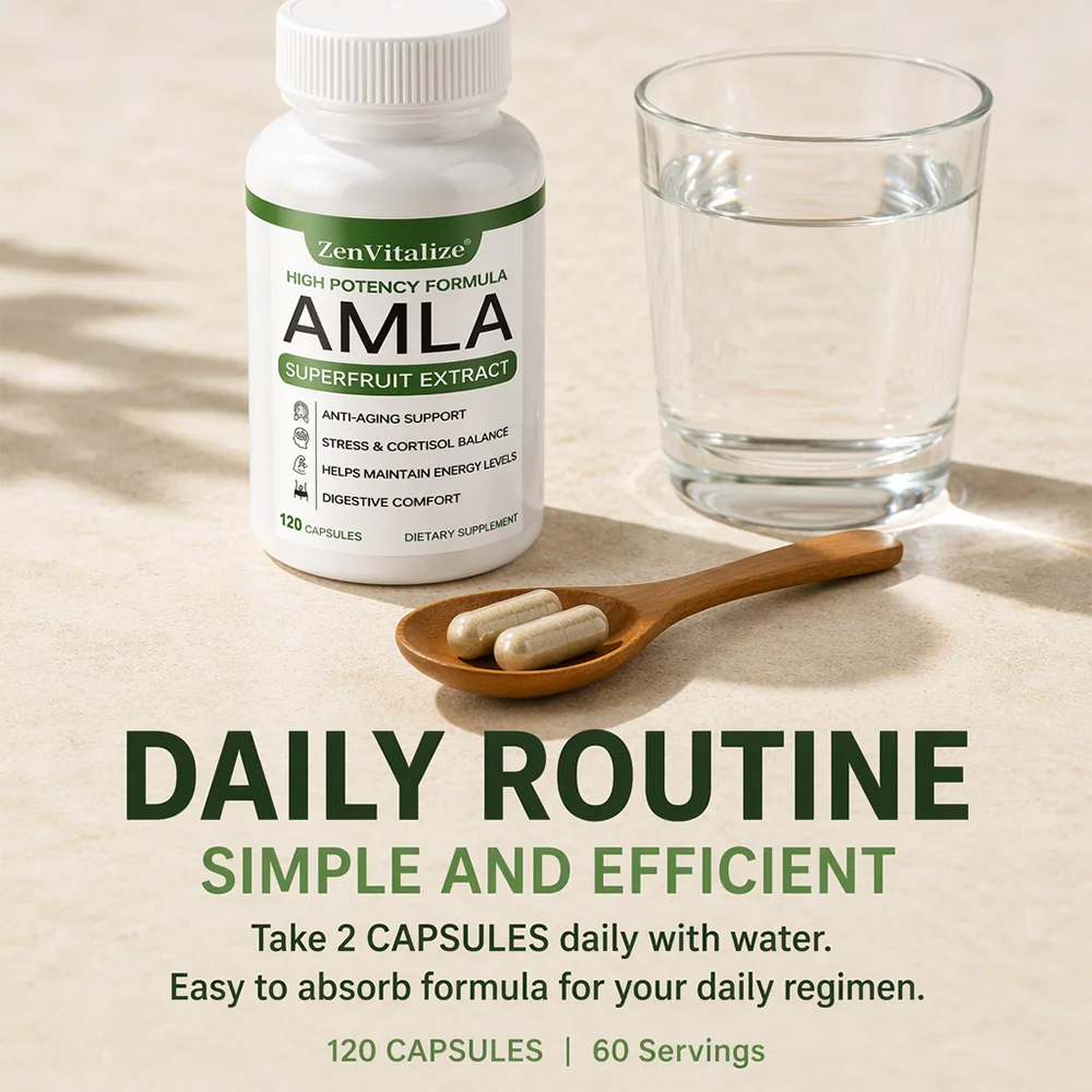 Amla Capsules 1000mg – Immune & Digestive Support, Rejuvenation, Antioxidant, Vegan, Gluten-Free, 120 Capsules - Image 6