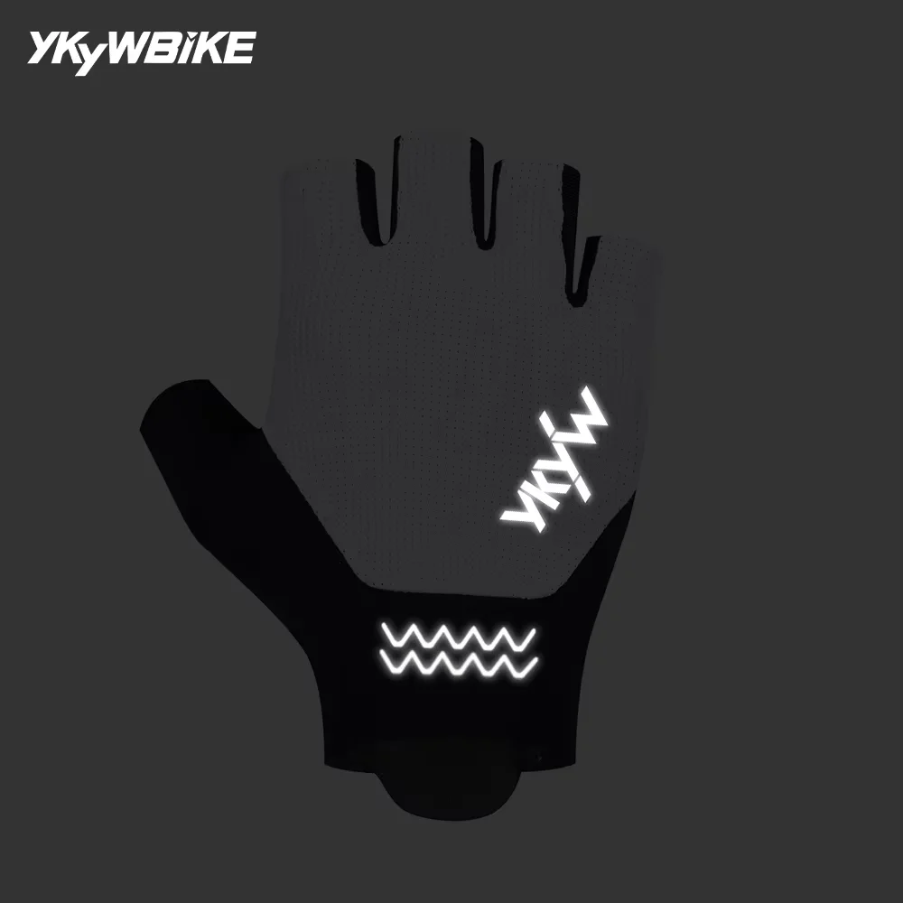 YKYWBIKE Unisex Half Finger Cycling Gloves PORON XRD Summer Breathable Shock Absorbing Road Bike Outdoors Bicycle Gloves - Image 3
