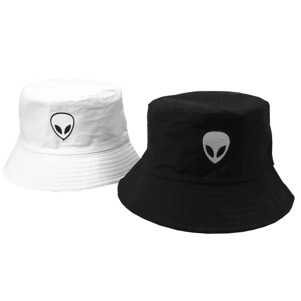 Unisex Embroidered Alien Foldable Bucket Hat Beach Sun Street Headwear Fisherman Outdoor Men and Woman Cap - Image 3