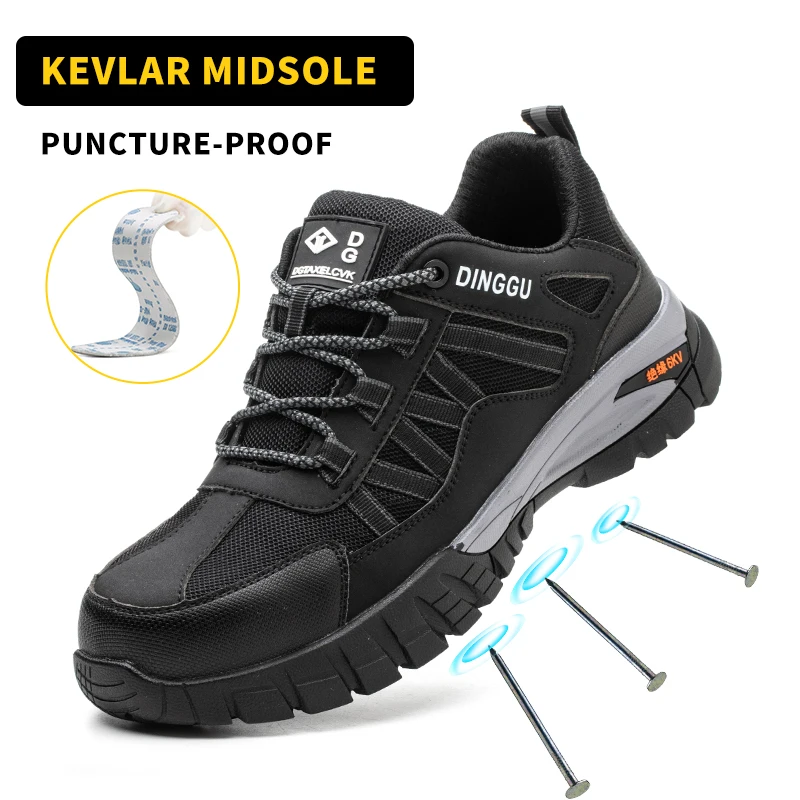 Safety Work Boots Steel Toe Anti-smash Anti-puncture Indestructible Work Shoes for Men Women, Lightweight Breathable Non-slip Wear Resistant Rubber Sole Industrial Construction Protective Footwear, Shock Absorbing Comfort Insole Waterproof Oil Resistant S - Image 7