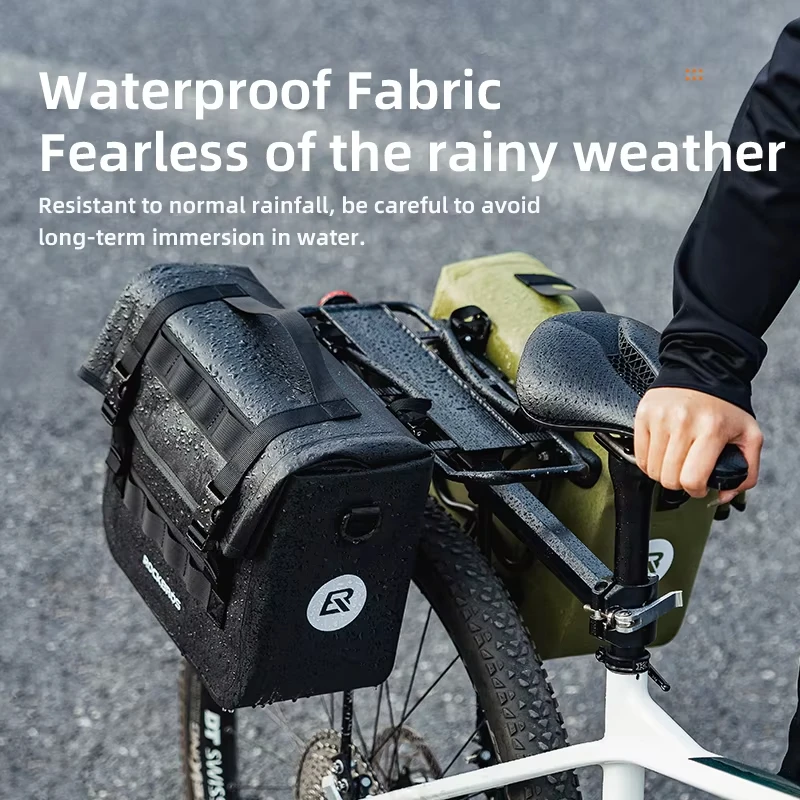 ROCKBROS Bicycle Bag 15L Multifunctional Saddle Bag Waterproof MTB Bike Rack Bag Travel 3D Support Big Capacity Bicycle Rear Bag - Image 4