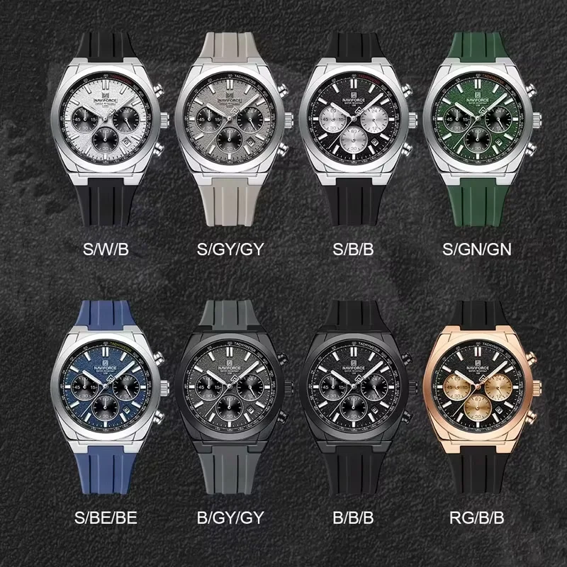 NAVIFORCE Men Watches Multifunctional Chronograph Silicone Strap Luminous Hands 3ATM Waterproof High Quality Original for Man - Image 6