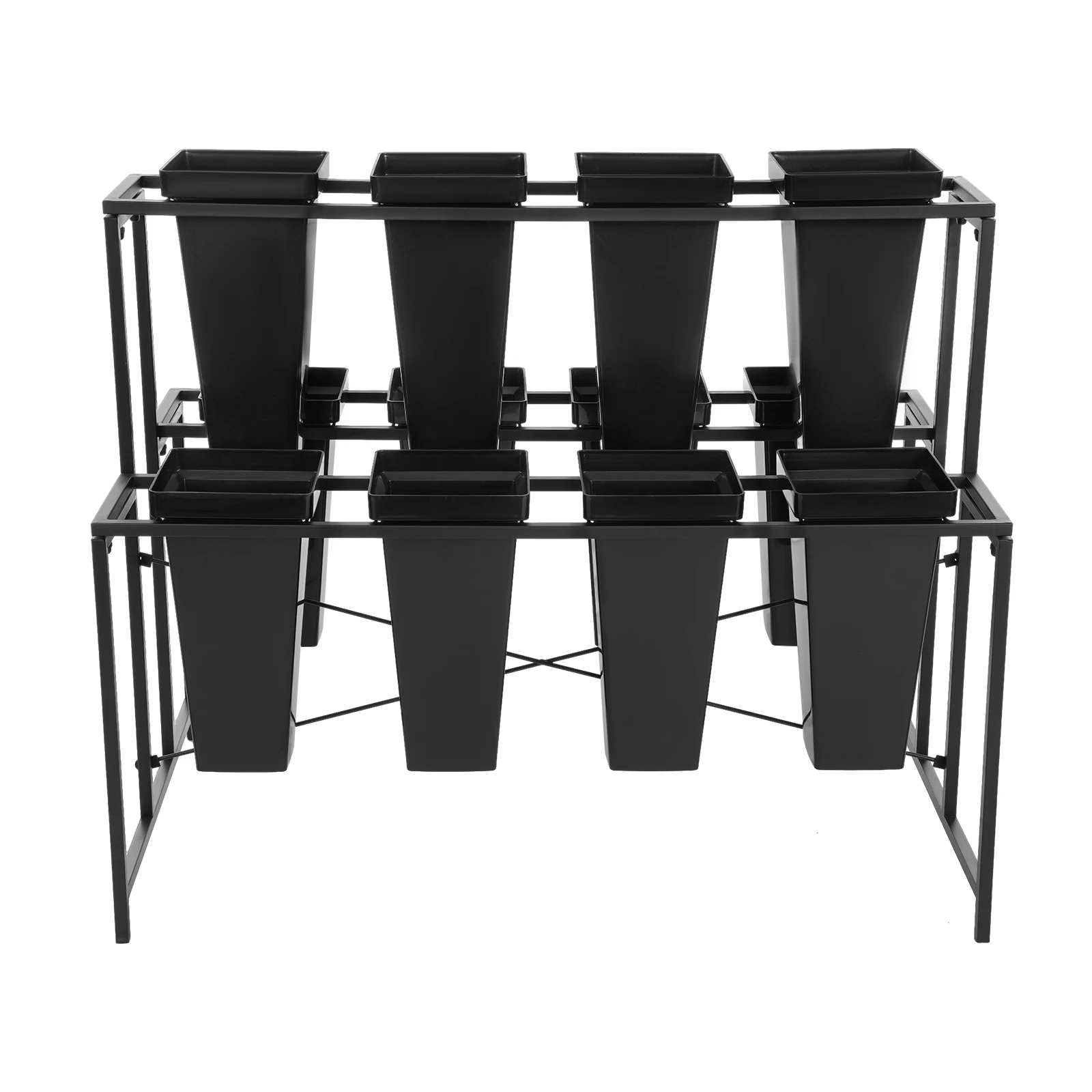 3 Tiers Metal Flower Display Stand with 12 Buckets Plant Stand Elegantly Display Your Greenery Or Blooming Plants - Image 7