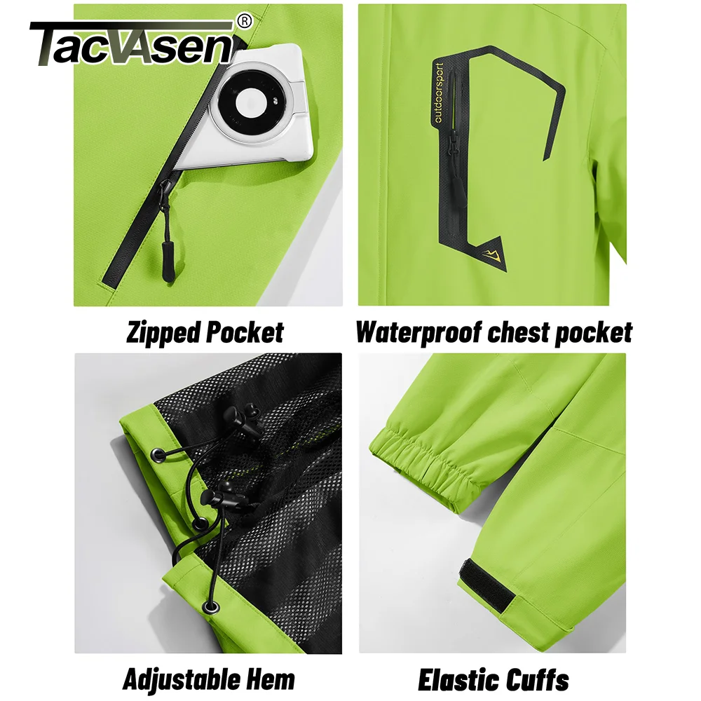 TACVASEN Spring Autumn Lightweight Jackets Mens Mesh Lined Waterproof Rain Jacket Outdoor Fishing Hiking Jacket Male Windbreaker - Image 4