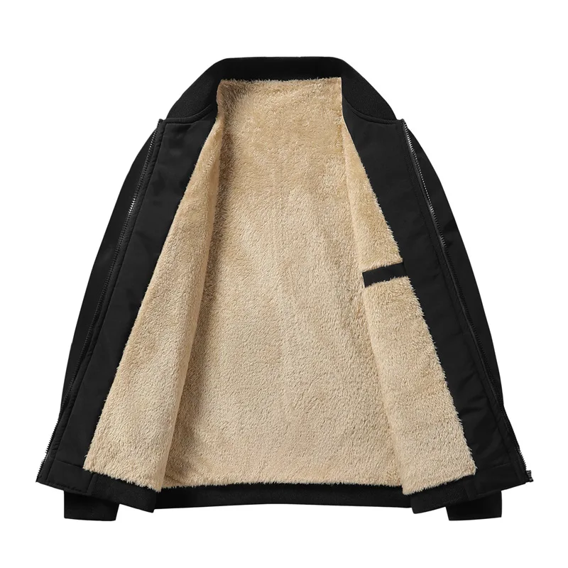 Lamb Velvet Jacket Winter Warm Baseball Collar Jacket Men'S 2025 New Fashion Casual Jacket Jackets Trench Coat Fishing Hoodies - Image 2