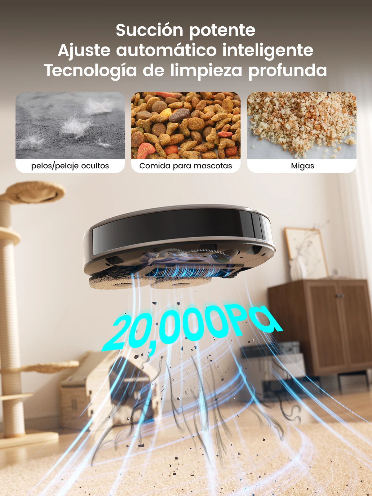 Lefant M3 Max Robot Vacuum, Robot Vacuum and Mop, 20000Pa Suction, Anti-Tangle Brushes, Dual Spinning Mop, Auto Mop Washing - Image 4