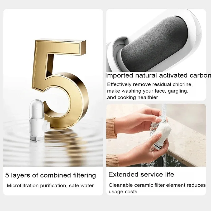NEW MIJIA Faucet Water Purifier 2 Household Kitchen Tap Visible Water Filter Activated Carbon Percolator System -CN - Image 3