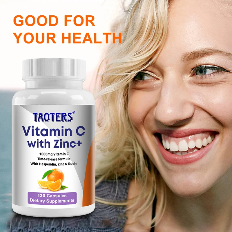 Organic Vitamin C Capsule 1000 Mg, Contains Hesperidin, Zinc and Rutin, Strengthens Immunity, Anti-oxidation, Beauty and Health - Image 4