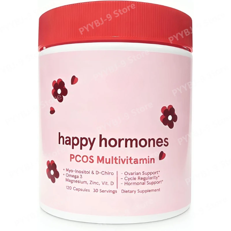Happy Hormones Multivitamin Capsules for Women 120 CT Supports Hormonal Balance Myo-Inositol D-Chiro Inositol Omega 3 Vitamin D3