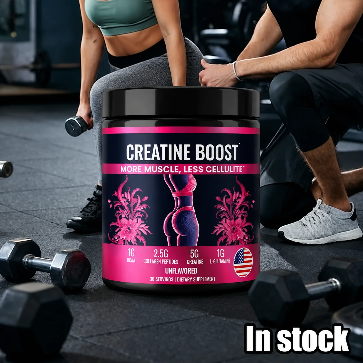 Creatine for Women Booty Builder Supplement with Collagen & BCAA Supports Muscle Development Post-Workout Recovery Elasticity