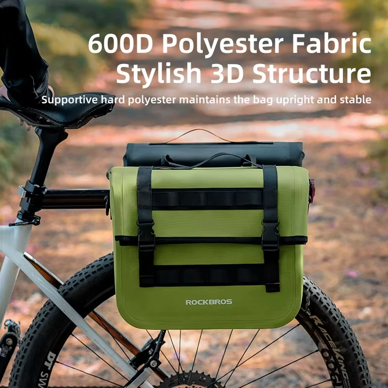 ROCKBROS Bicycle Bag 15L Multifunctional Saddle Bag Waterproof MTB Bike Rack Bag Travel 3D Support Big Capacity Bicycle Rear Bag - Image 3