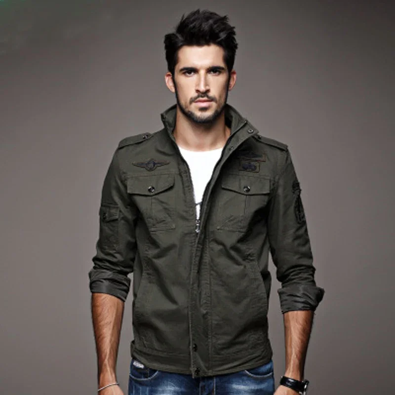 New 2026 Casual Army Military Jacket Men Plus Size M-6XL Jaqueta masculina Spring & Autumn Cargo Mens Jackets Coat - Image 5
