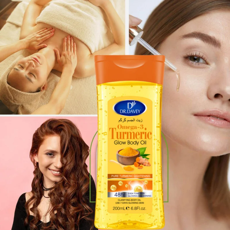 200mlBody OilTurmeric Omega-3 Glow Body Oil Body Oil Skin Care Oil - Image 3