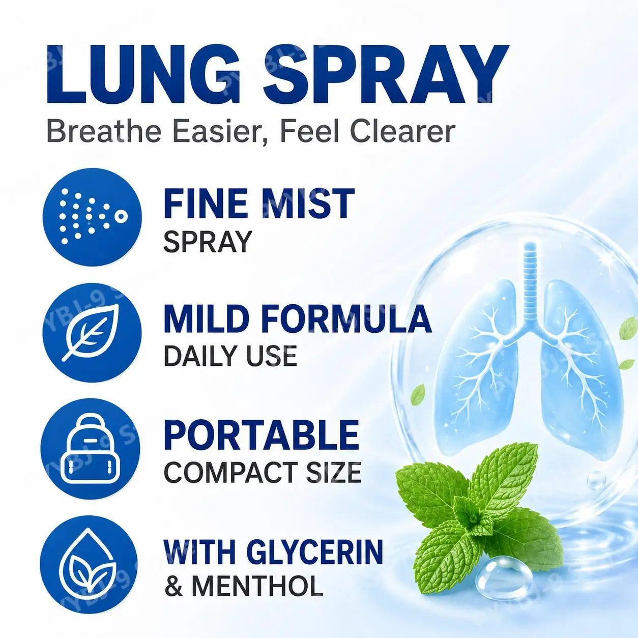 Lung Spray for Smoother Breathing with Mist, Mullein Leaf Extract, Astragalus Extract and Licorice Root Extract, 100 ML - Image 2