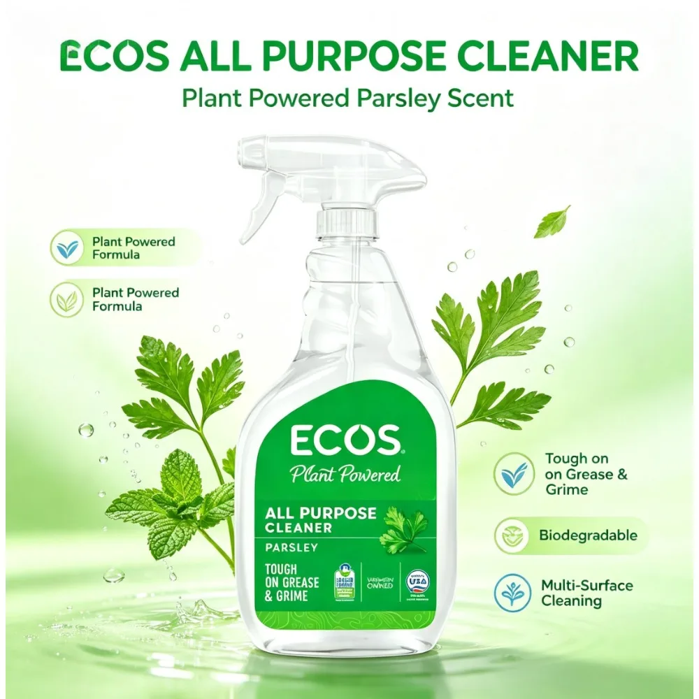 Hypoallergenic Multi‑Surface All‑Purpose Cleaner Spray, Gentle Parsley Scent, Safe Household Cleaning Solution, 22 fl oz