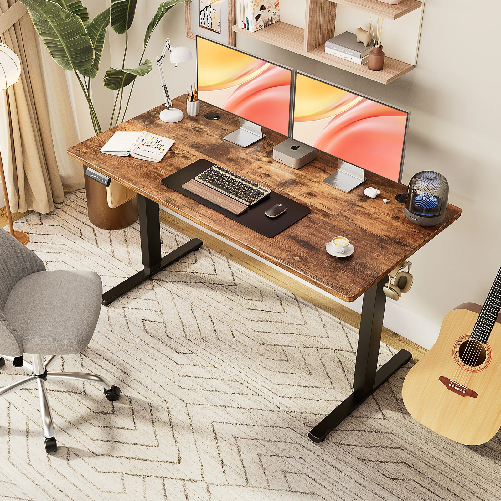 JHK Electric Adjustable Height Standing Computer Desk Ergonomic Sit Stand Up Down Computer Table Workstation For Home Office - Image 5