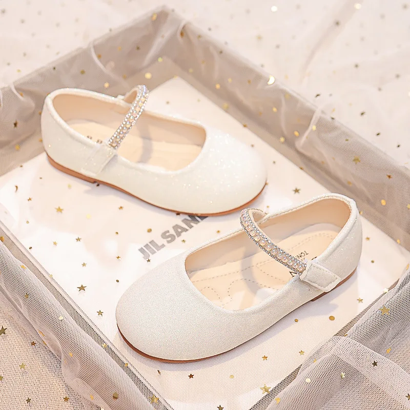 Girls Mary Janes Shoes for Party Wedding Children Princess Shoes Kids Rhinestones Shine Shoes Solid Color Simple Non-slip 2026 - Image 4