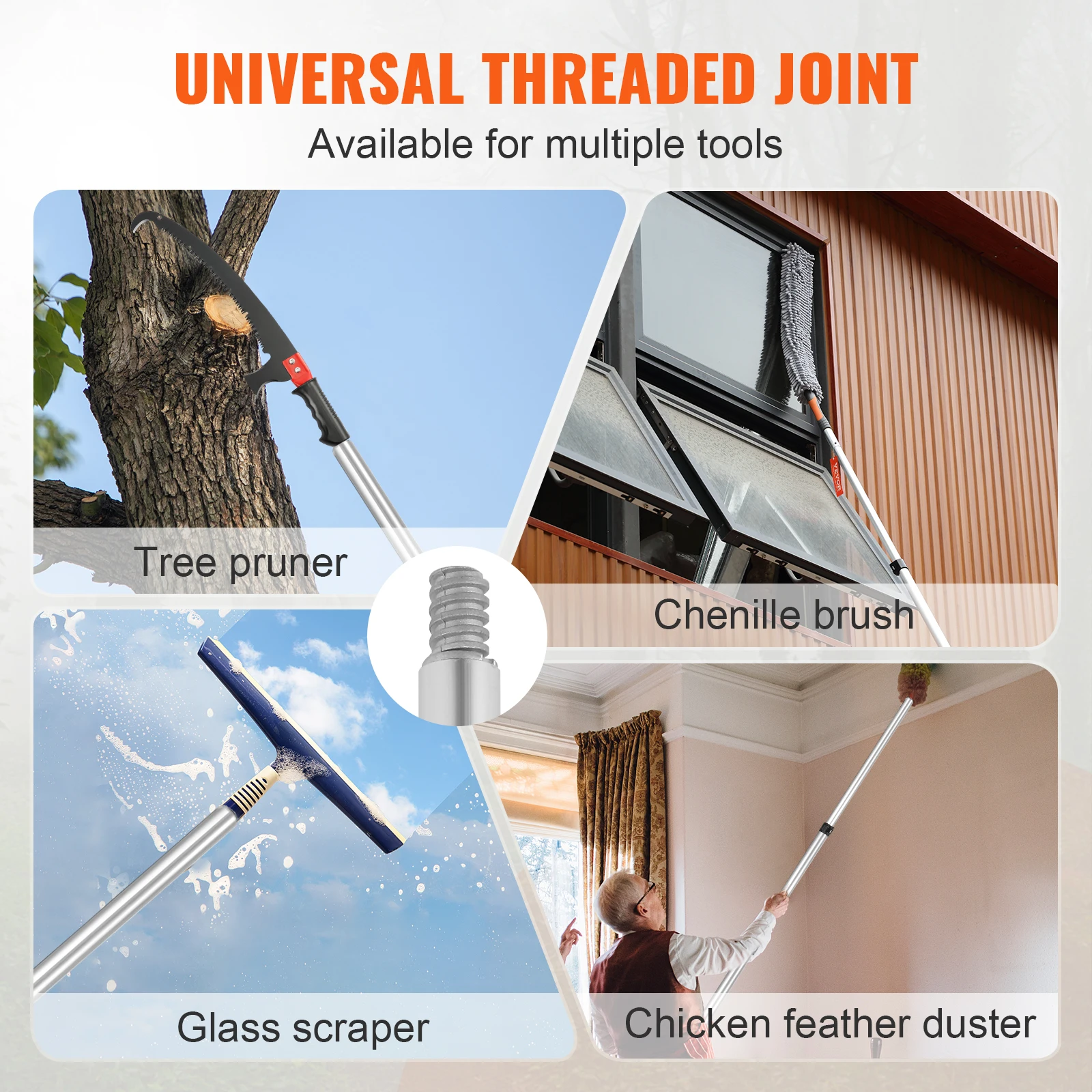 SucceBuy Manual Pole Saw Extendable Tree Pruner Sharp Steel Blade for Branches Trimming with Lightweight Aluminum Alloy Handle - Image 5