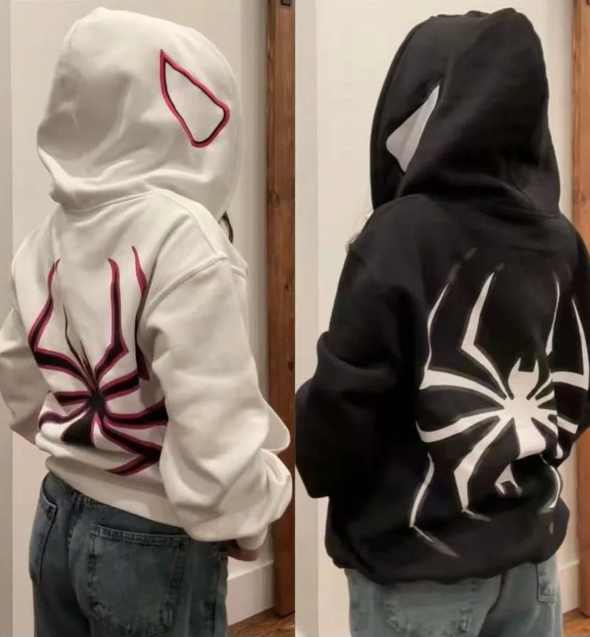Full Zip Up Spider Hoodie Women Men Streetwear Harajuku Graphic Oversized Jacket Hood Shirt Punk Gothic Y2K Clothes Sweatshirt - Image 6
