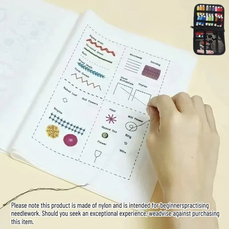Embroidery Sewing Books DIY Stitch Books Embroidery Kit Linen Felting Needlework Sample Page Handcraft Art Tutorial Project - Image 5