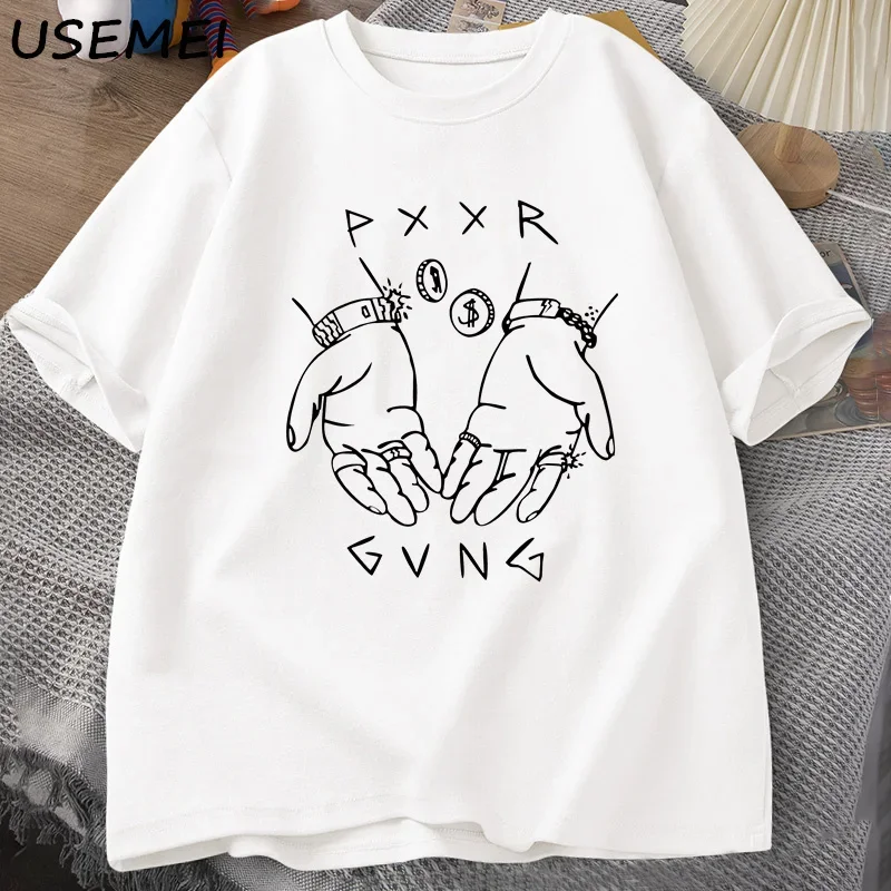 Pxxr Gvng The White Family T-shirts O Neck Oversized Tshirt Men Cotton Short Sleeve Tee Shirt Summer Graphic Tees Streetwear - Image 2