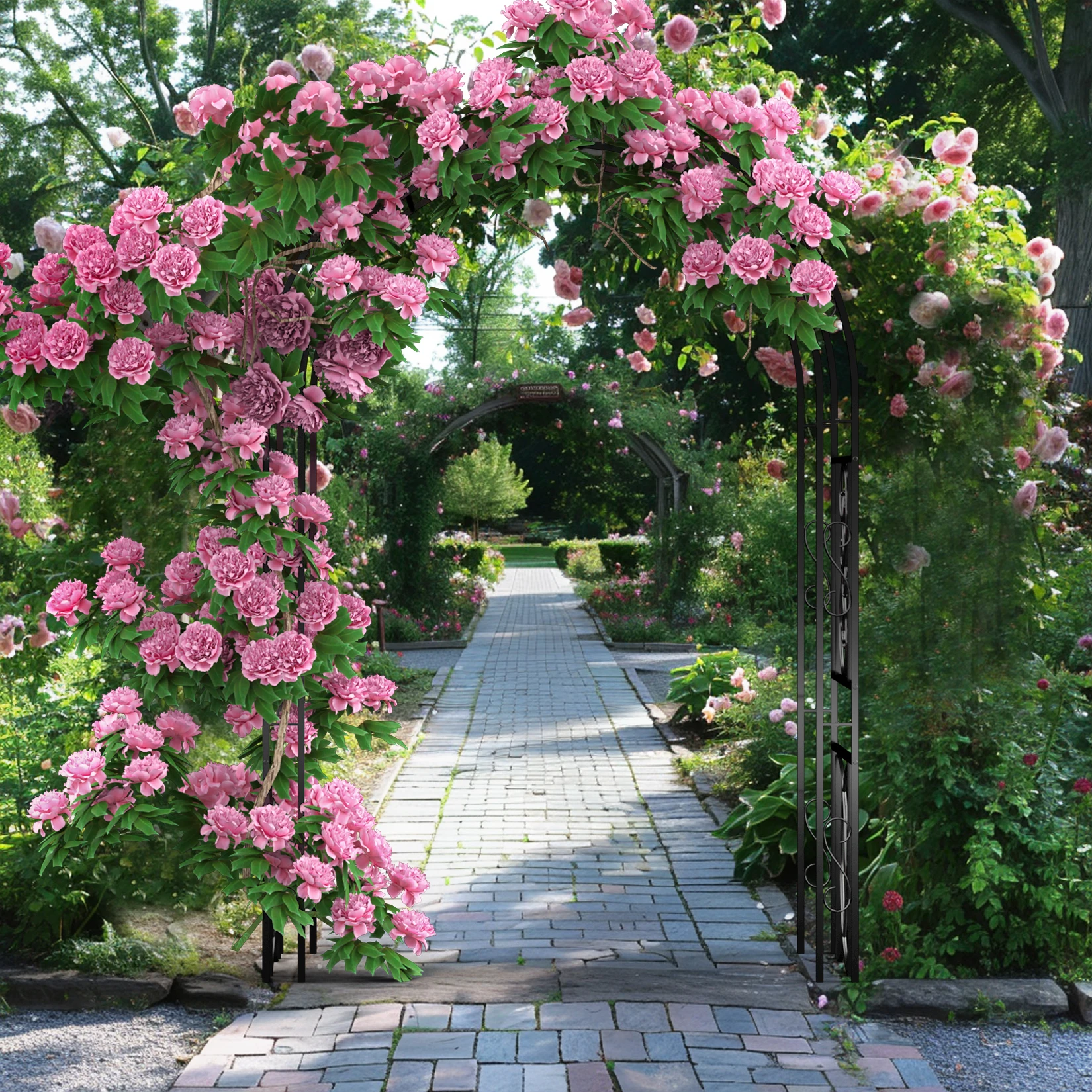 Heavy Duty Metal Garden Arbor Vine Flower Frame Plant Arch Trellis for Clambing Plants - Image 4