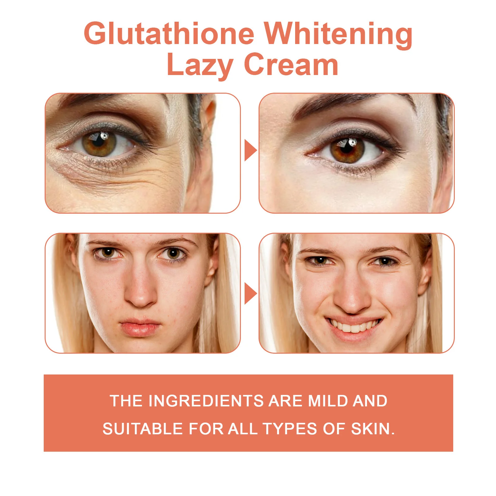A touch of radiance! Glutathione Whitening Lazy Cream – Moisturizing and Illuminating Face Cream