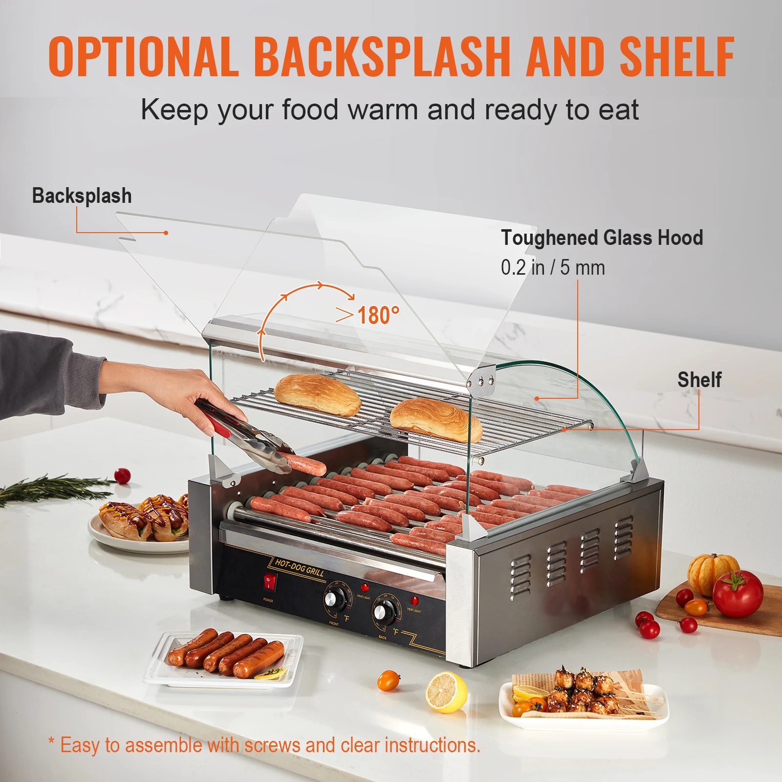 SucceBuy 5/7/11 Commercial Hot Dog Roller Electric Sausage Maker Barbecue Grill Machine for Camping Party Home Appliance 110V - Image 4