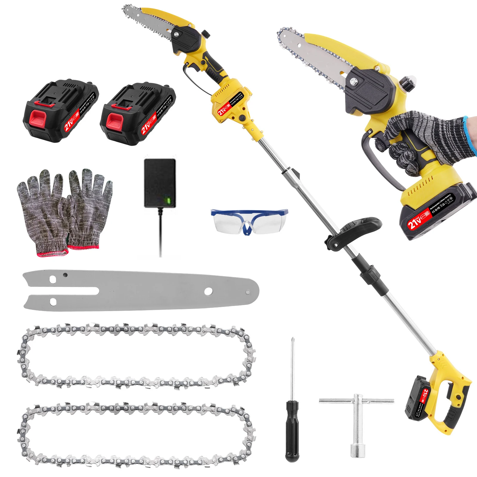 Brushless Telescoping Pole Electric Chainsaw High Branch Saw Garden Pruning Power Tool For Makita 21V Battery Pin