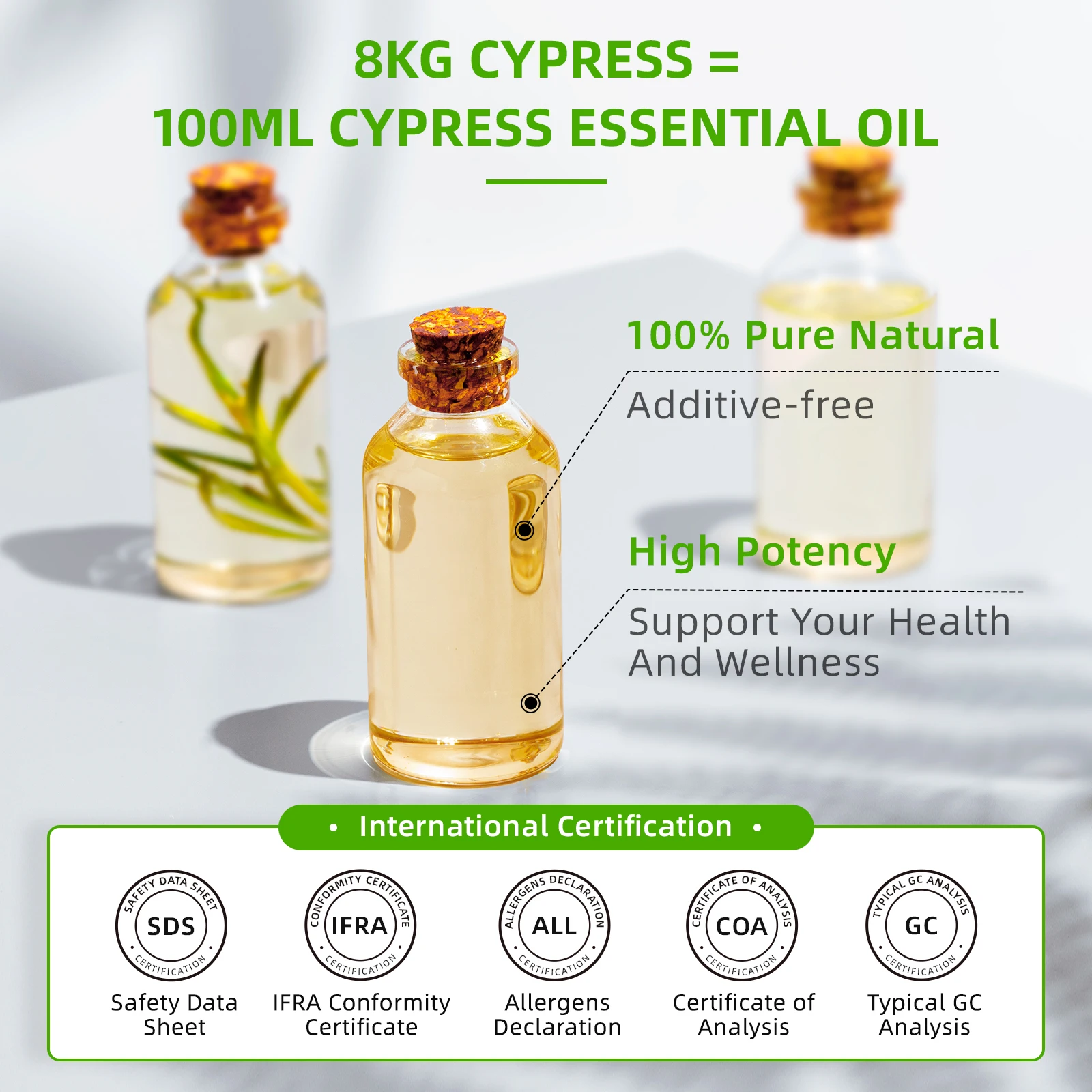 HIQILI 100ML Cypress Essential Oils ,100% Pure Nature for Aromatherapy, Diffuser, Humidifier, Massage, Woody, Relieving stress - Image 5