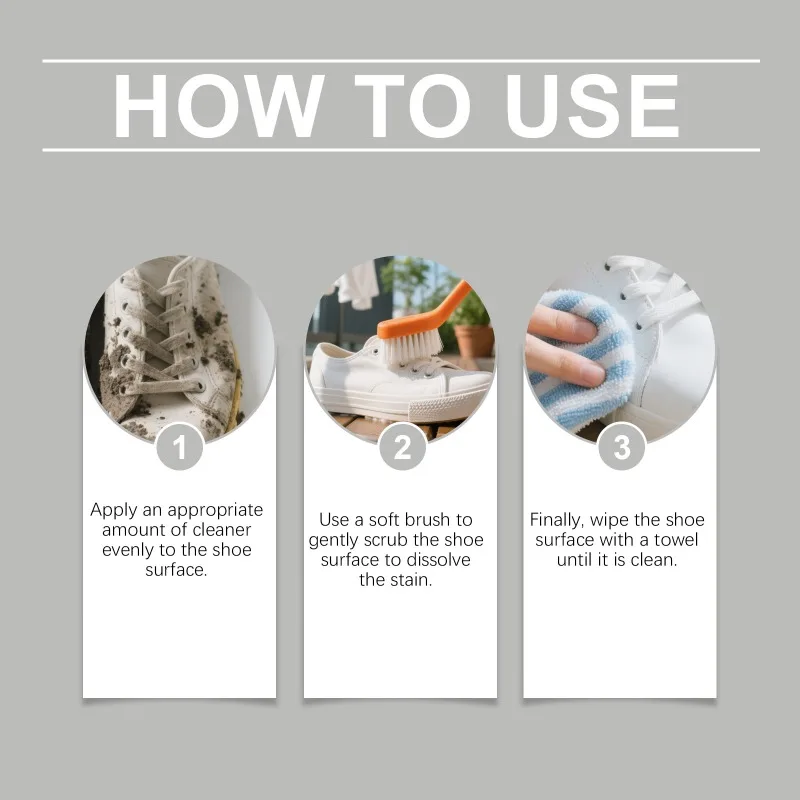 Foam Cleaner for White Shoes, Mild Portable Cleaner To Remove Yellow Stains and Dirt From White Shoes - Image 6