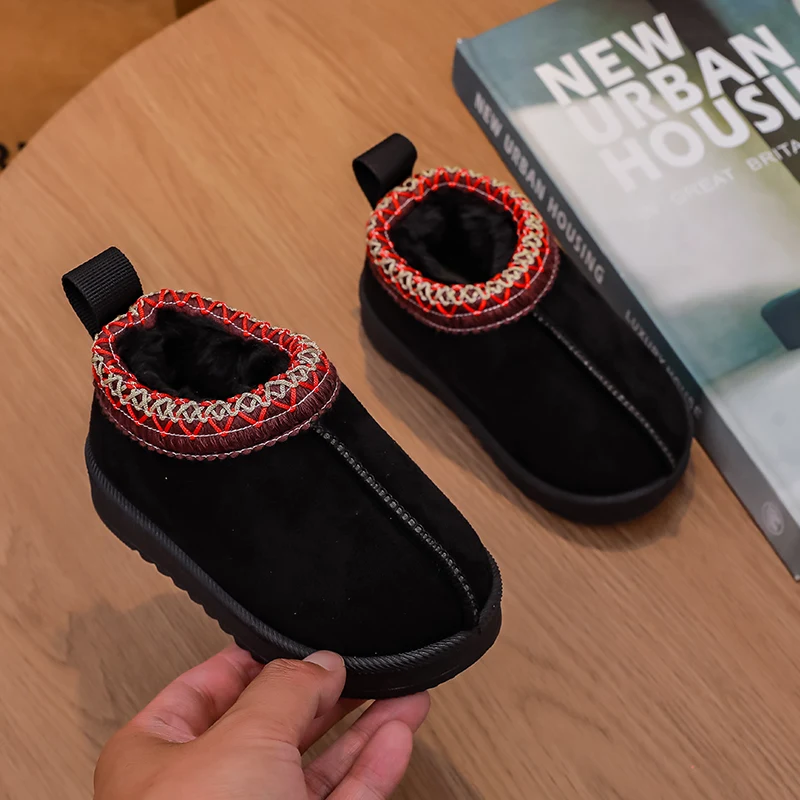 2026 New Fashion Children's Ankle Boots Soft Winter Causal Girls Cotton Shoes Solid Color Kids School Plush Boots Warm Shoes - Image 6