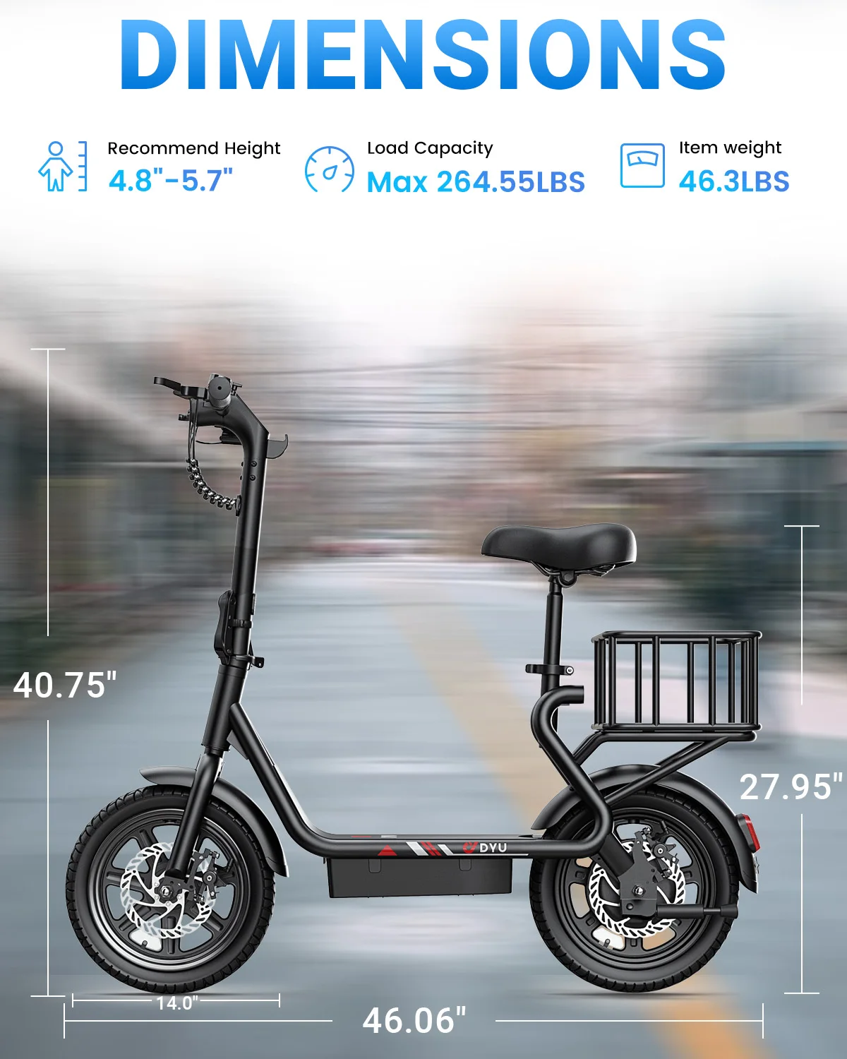 DYU C4 14 inch Folding Electric Scooter Mini E-Bike 500W Peak 20MPH 280Wh Battery Compact City Commuter E-Scooter Style UL2849 - Image 8