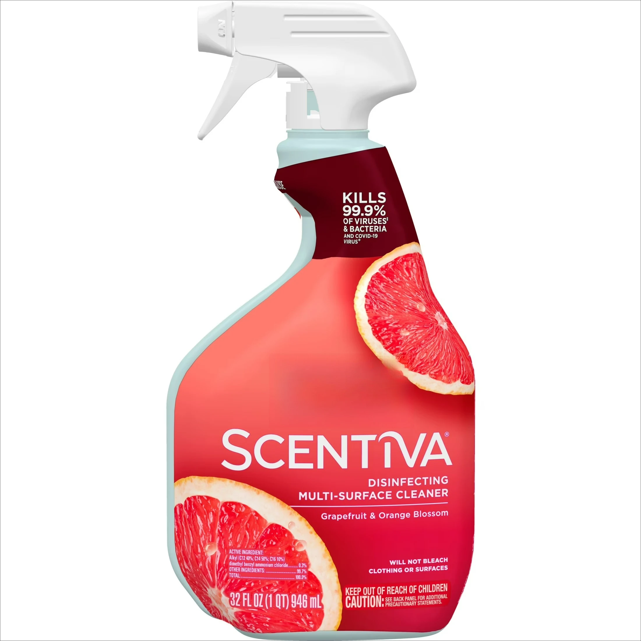 Bleach-Free Multi-Surface Cleaner Spray, Grapefruit & Orange Blossom, 32 fl oz - Image 2