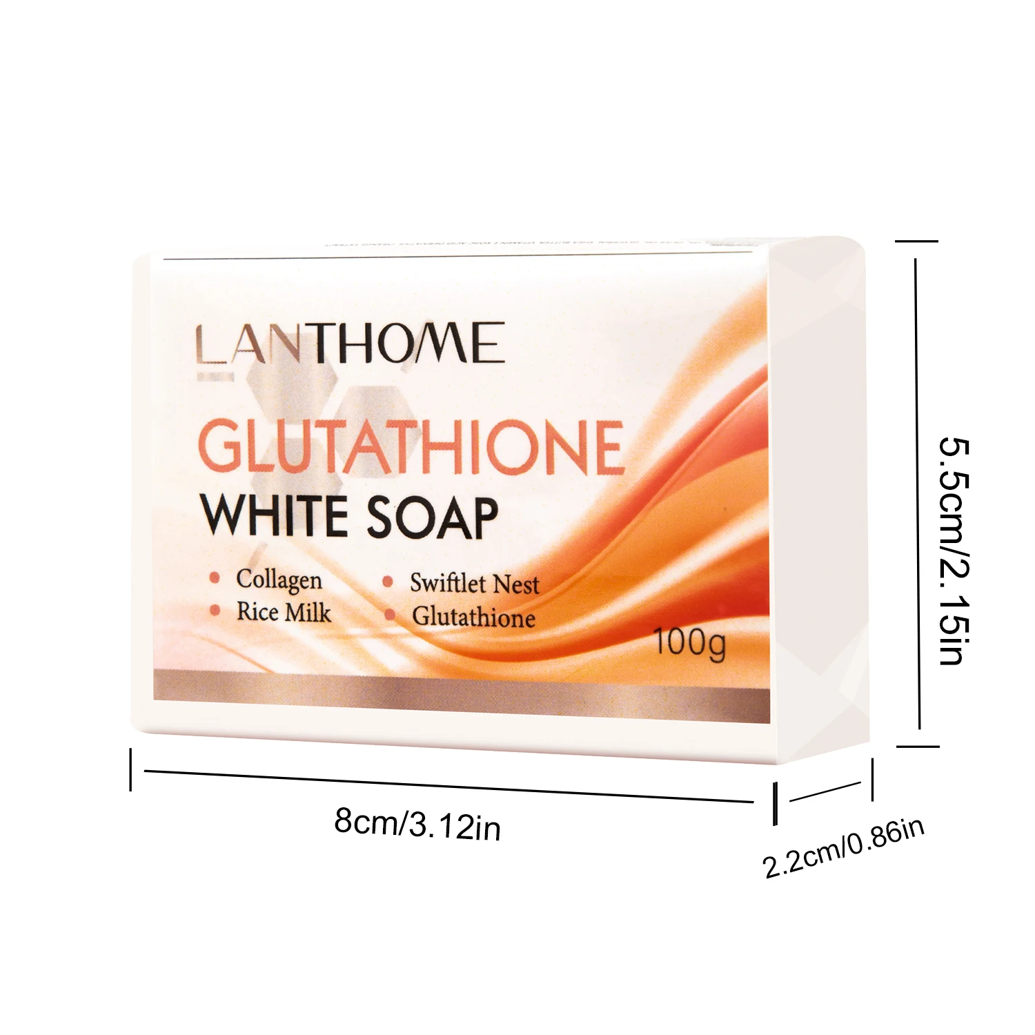 Lanthome Glutathione Whitening Soap Bar Facial Body Cleaning Shampoo Bar Dark Spot Acne Remover Moisturizing For Underarm Skin - Image 6