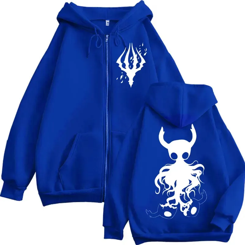 Limited Hollow Knight Game Graphic Zipper Hoodies Gothic Vintage Zip Up Hooded Sweatshirts Men Women Fashion Casual Pullovers - Image 5