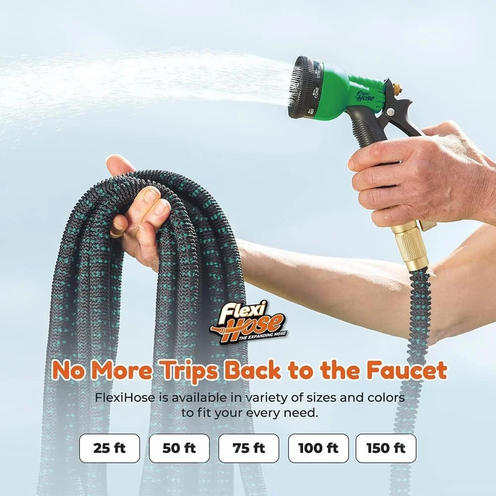 Upgraded Version of 100 Foot Non Retractable Garden Hose, Equipped with 10 Spray Mode Nozzles, lightweight and Flexible, anti Winding, with 3/4 inch Brass Joint, Explosion-Proof and Durable, Suitable for Outdoor Courtyards, Lawns and Car Washes - Image 6