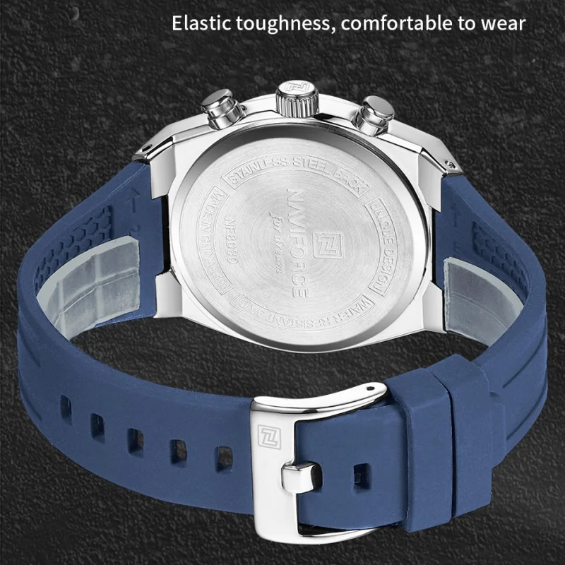 NAVIFORCE Men Watches Multifunctional Chronograph Silicone Strap Luminous Hands 3ATM Waterproof High Quality Original for Man - Image 5