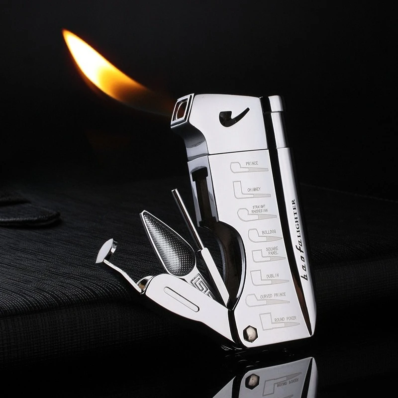 Multifunctional Pipe Lighter for Tobacco Smoker Butane Gas Lighter With Pipe Tool Cleaner Accessories Cool Lighter Men's Gift. - Image 4