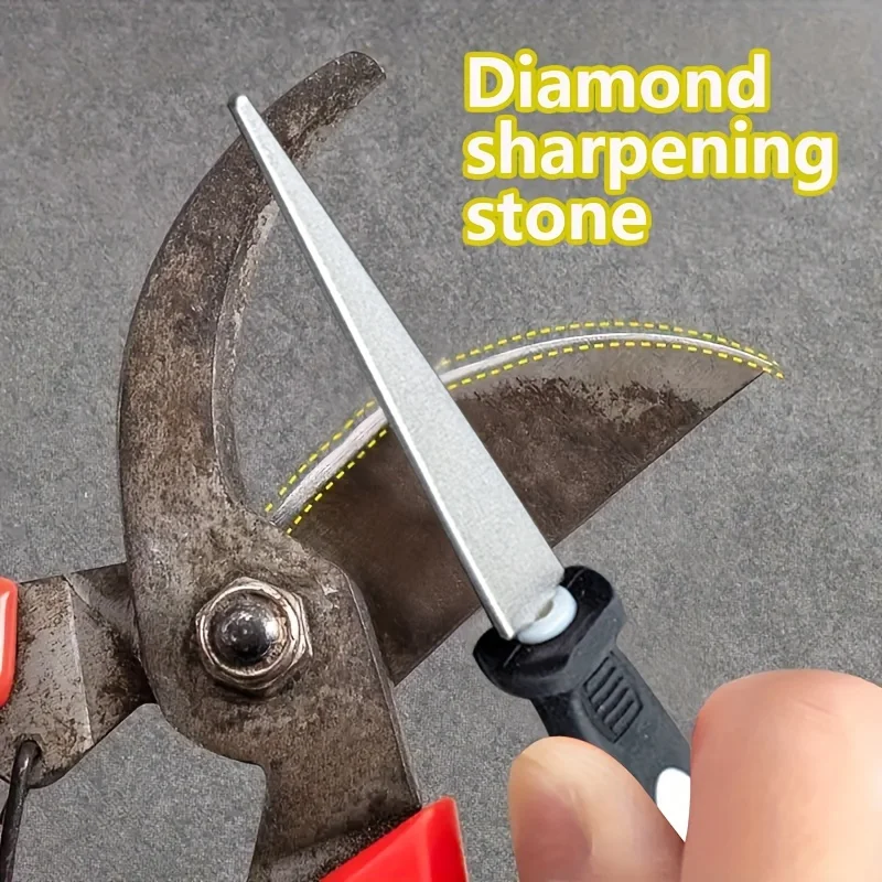 Diamond Sharpener Sharpener Metal Double Sand File Scissors Gardening Tools Sharpener